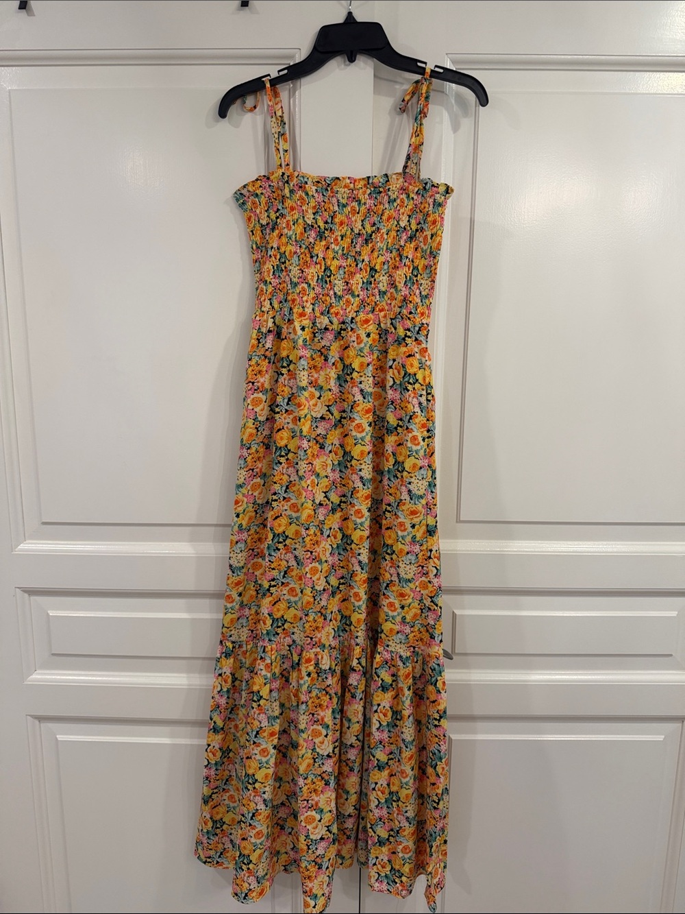 Buddy Love Floral Yellow Maxi Dress with Tie Straps